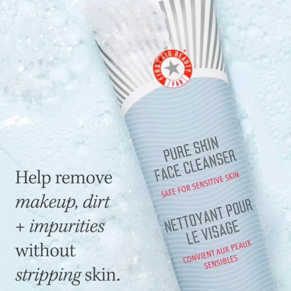 FIRST AID BEAUTY Travel Size Pure Skin Face Cleanser Travel Size 1oz NIP